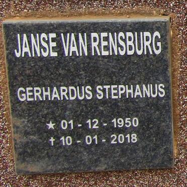 RENSBURG Gerhardus Stephanus, Janse van 1950-2018