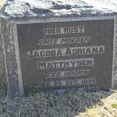 MATTHYSEN Jacoba Adriana nee HOORN 1828-1892