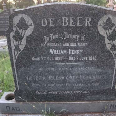 BEER William Henry, de 1890-1948 &amp; Victoria Helena HEPWORTH 1897-1966
