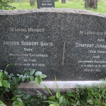 DAVIS Arthur Herbert 1859-1932 &amp; Comfort Johanna VISSER 1867-1944