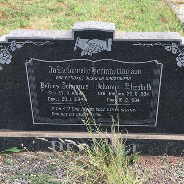 DELPORT Petrus Johannes 1892-1964 &amp; Johanna Elizabeth RHEEDER 1894-1964