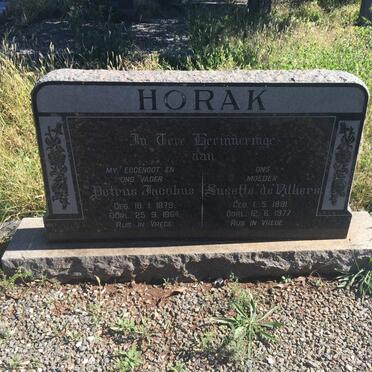 HORAK Petrus Jacobus 1879-1964 &amp; Susette DE VILLIERS 1881-1977