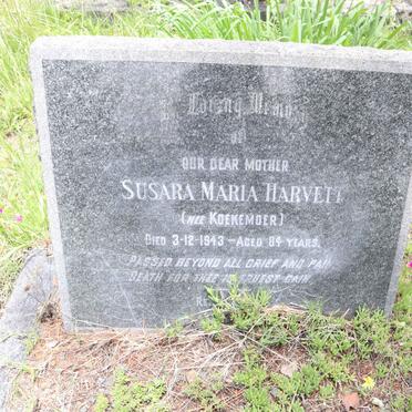 HARVETT Susara Maria nee KOEKEMOER -1943