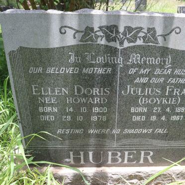 HUBER Julius Franz 1891-1967 &amp; Ellen Doris HOWARD 1900-1978