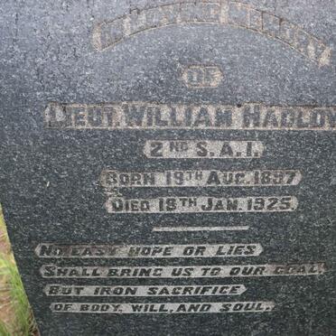 HADLOW William 1897-1925