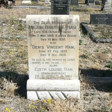 HAM Harry T. 1869-1930 &amp; Edith Louise KIGHTLEY 1875-1960 :: HAM Denis Vincent 1922-1928