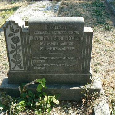 KLERK Jan Hendrik, de 1880-1935