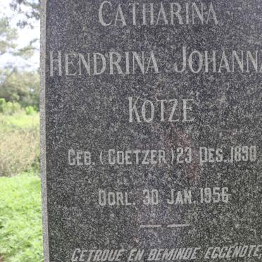 KOTZE Catharina Hendrina Johanna nee COETZER 1890-1956
