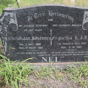 NEL Christiaan Johannes 1886-1962 &amp; Francina L.J.S. KRUGER 1890-1983