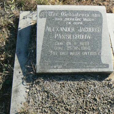 PANSEGROUW Alexander Jacobus 1893-1960