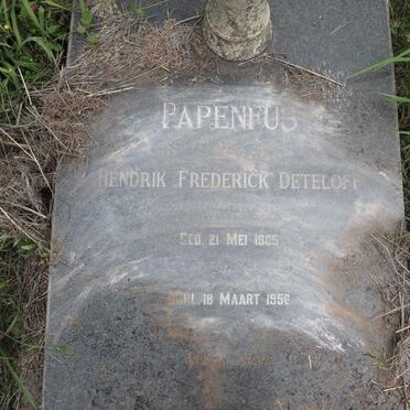 PAPENFUS Hendrik Frederick Deteloff 1905-1956