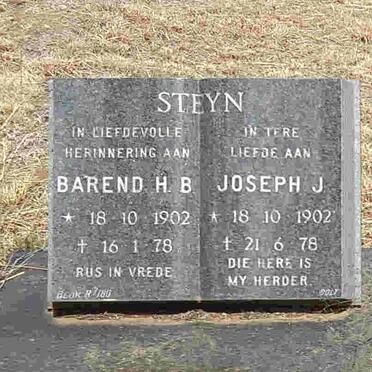 STEYN Barend H.B. 1902-1978 :: STEYN Joseph J. 1902-1978
