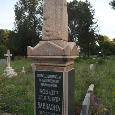 SABBAGHA Rachel Aletta Catharina Sophia nee POTGIETER 1891-1976