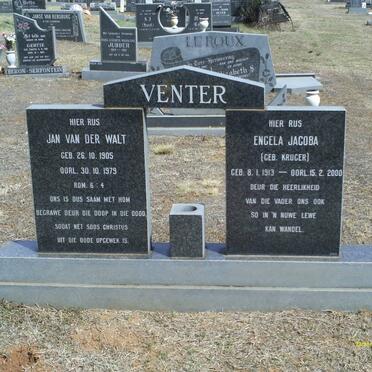 VENTER Jan van der Walt 1905-1979 &amp; Engela Jacoba KRUGER 1913-2000