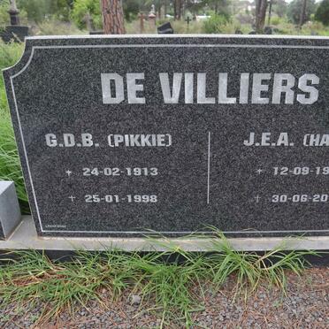 VILLIERS G.D.B., de 1913-1998 &amp; J.E.A. 1918-2015