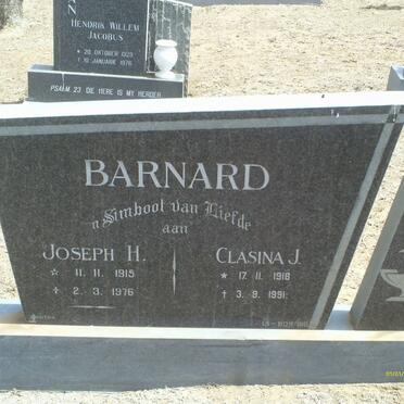 BARNARD Joseph H. 195-1976 &amp; Clasina J. 1918-1991