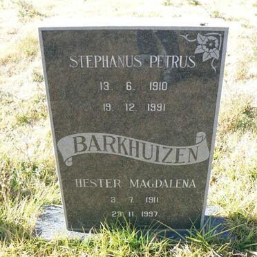 BARKHUIZEN Stephanus Petrus 1910-1991 &amp; Hester Magdalena 1911-1997