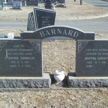 BARNARD Frederik Cornelis 1907-1973 &amp; Martha Christina 1912-