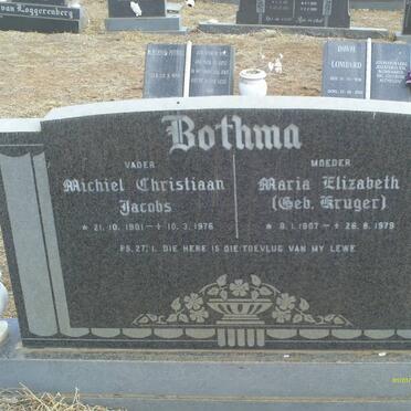 BOTHA Michiel Christiaan Jacobs 1901-1976 &amp; Maria Elizabeth KRUGER 1907-1979