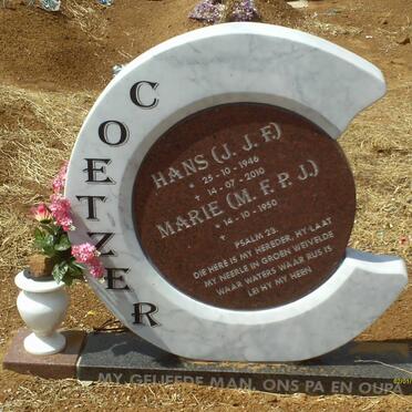 COETZER J.J.F. 1946-2010 &amp; M.F.P.J. 1950-