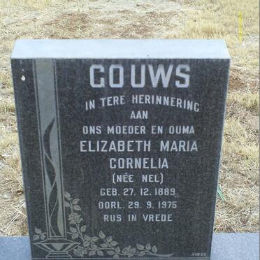 GOUWS Elizabeth Maria Cornelia nee NEL 1889-1975