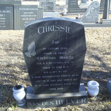 HEEVER Christiaan Mauritz, van der 1953-1973