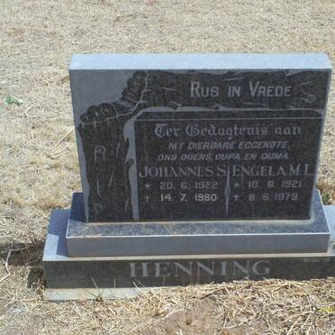 HENNING Johannes S. 1922-1980 &amp; Engela M.L. 1921-1979