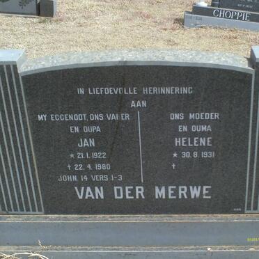 MERWE Jan, van der 1922-1980 &amp; Helene 1931-
