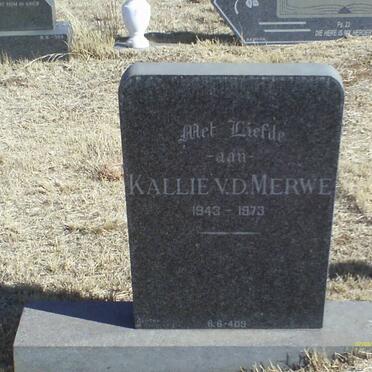 MERWE Kallie, van der 1943-1973