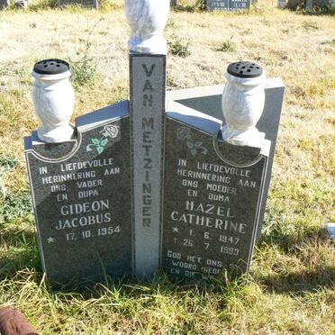 METZINGER Gideon Jacobus, van 1954- &amp; Hazel Catherine 1947-1993