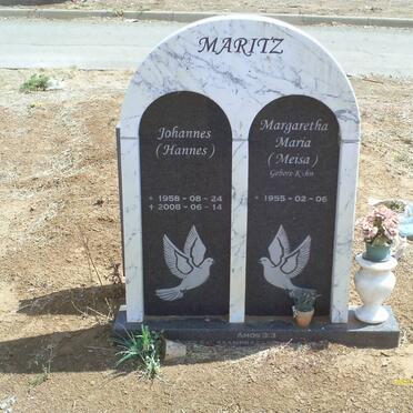 MARITZ Johannes 1958-2008 &amp; Margaretha Maria KUHN 1955-