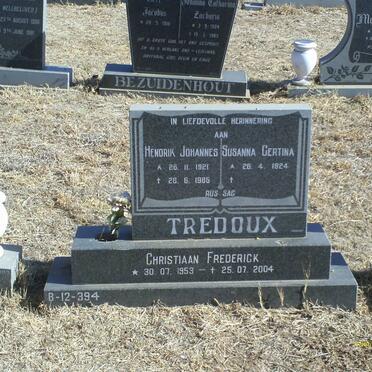 TREDOUX Hendrik Johannes 1921-1985 &amp; Susanna Gertina 1924- :: TREDOUX Christiaan Frederick 1953-2004