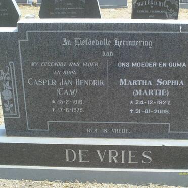 VRIES Casper Jan Hendrik, de 1916-1975 &amp; Martha Sophia 1927-2005