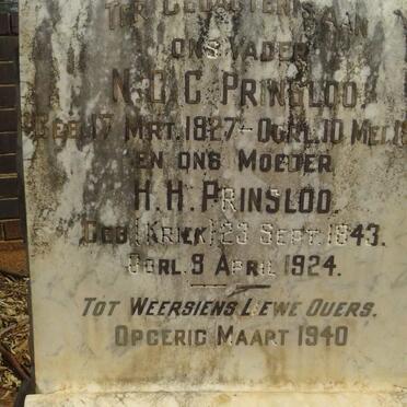 PRINSLOO N.C.G. 1827-1914 &amp; H.H. KRIEK 1843-1924