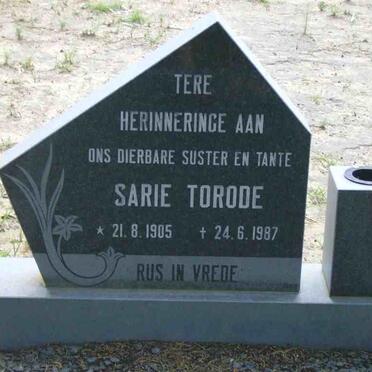 TORODE Sarie 1905-1987