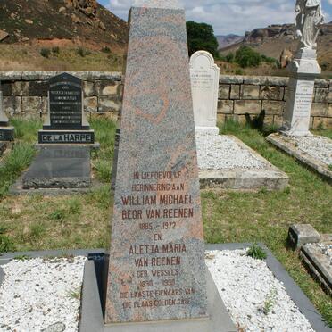 REENEN William Michael Beor, van 1885-1972 &amp; Aletta Maria WESSELS 1890-1990