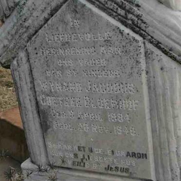 BLOEMHOF Wynand Jacobus Coetzee 1884-1940