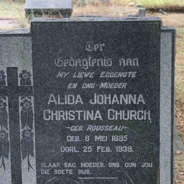 CHURCH Alida Johanna Christina nee ROUSSEAU 1885-1939