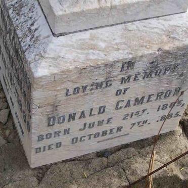 CAMERON Christina 1890-1890 :: CAMERON Donald 1885-1885