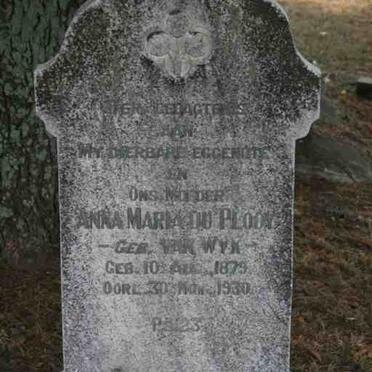 PLOOY Anna Maria, du nee VAN WYK 1879-1930