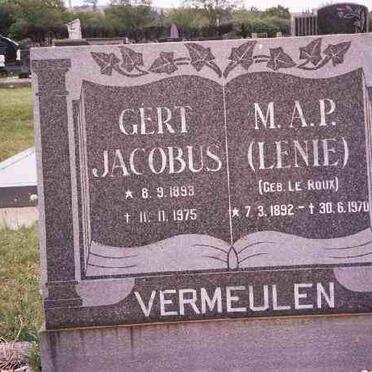 VERMEULEN Gert Jacobus 1893-1975 &amp; M.A.P LE ROUX 1892-1970