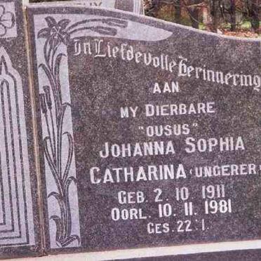 WALT Johanna Sophia Catharina,van der nee UNGERER 1911-1981