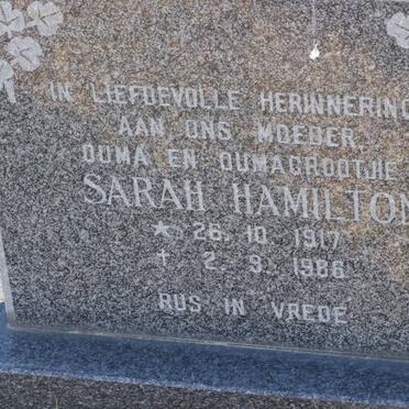 HAMILTON Sarah 1917-1986