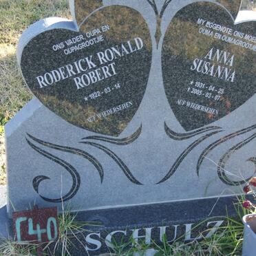 SCHULZ Roderick Ronald Robert 1922- &amp; Anna Susanna 1931-2005