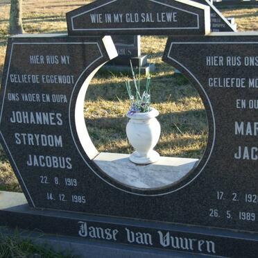 VUUREN Johannes Strydom Jacobus, Janse van 1919-1985 &amp; Martha Jacoba 1926-1989