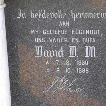 VENTER David D.M. 1930-1985