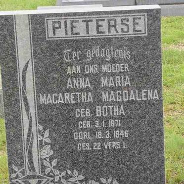 PIETERSE Anna Maria Magretha Magdalena neé BOTHA 1871-1946