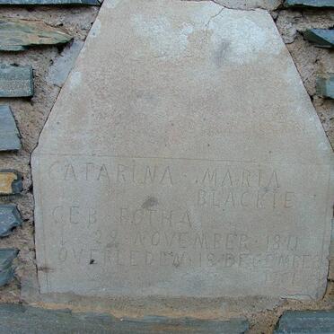BLACKIE Catarina Maria nee BOTHA 1871-1901