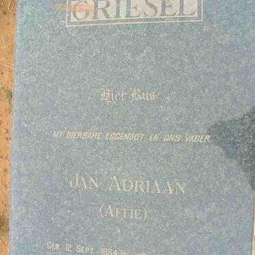 GRIESEL Jan Adriaan 1884-1961