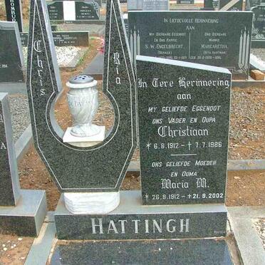 HATTINGH Christiaan 1912-1986 &amp; Maria M. 1912-2002